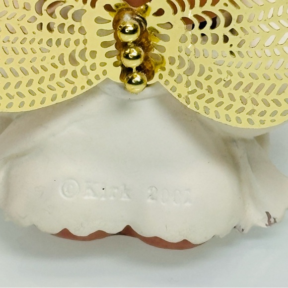 Angel Cheeks Figurine Angel With Teddy Kirks Kritter 2001 Christmas Holiday VNTG - Picture 4 of 8